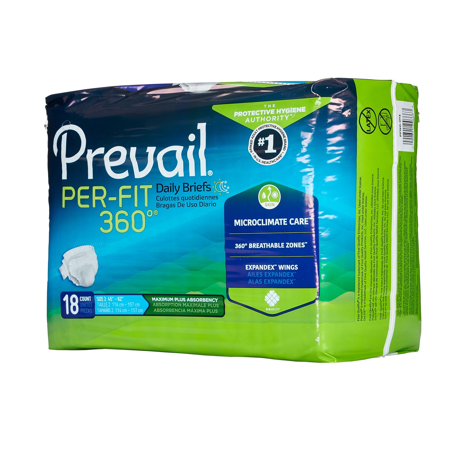 Prevail Per-Fit 360° Adult Incontinence Briefs - Size 2 Large, Heavy Absorbency