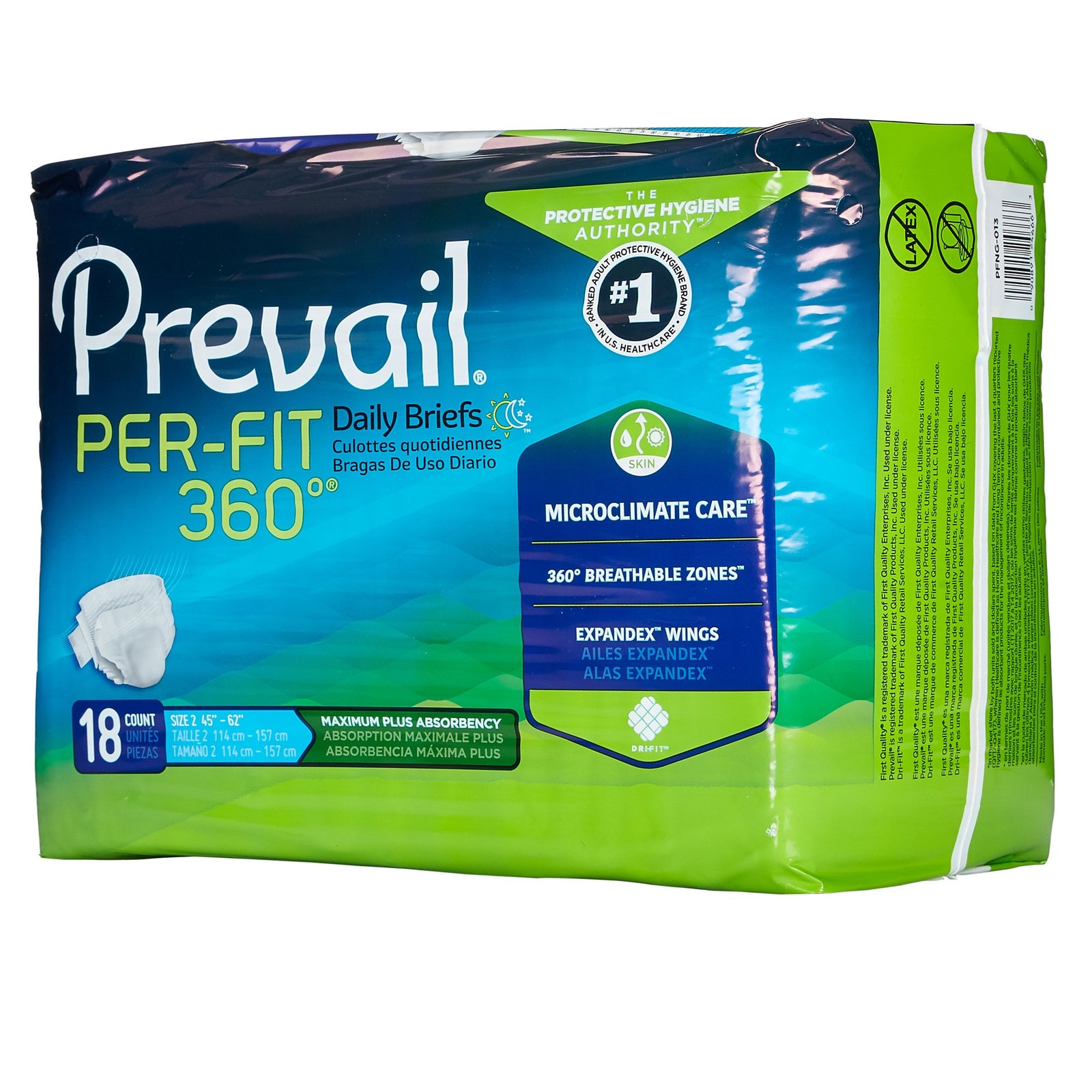 Prevail Per-Fit 360° Adult Incontinence Briefs - Size 2 Large, Heavy Absorbency