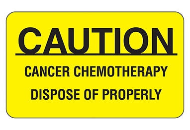 Indeed Caution Cancer Chemotherapy Biohazard Labels, 1-1/2 x 2-1/2 Inch