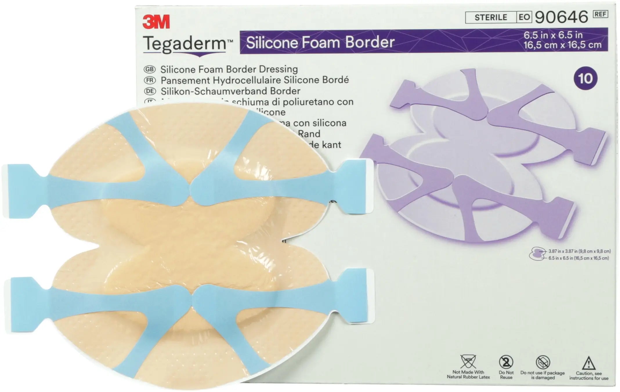 3M Tegaderm Silicone Foam Heel and Contour Dressing 6" x 6"