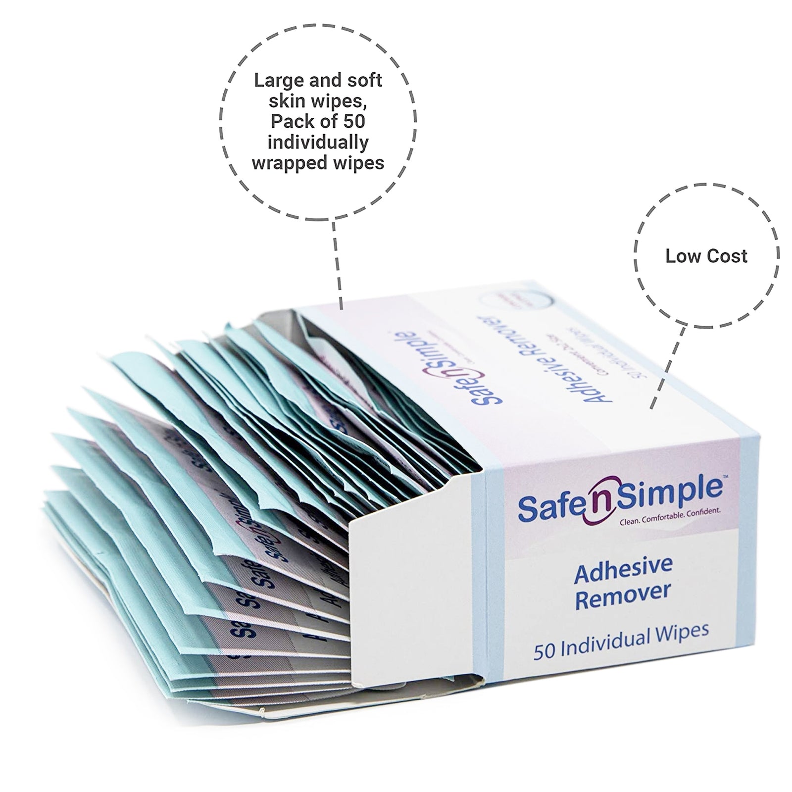 Safe n Simple™ Alcohol-Based Adhesive Remover Wipes