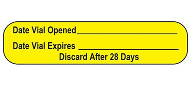 HEALTH CARE LOGI Date Vial Opened / Date Vial Expires Label