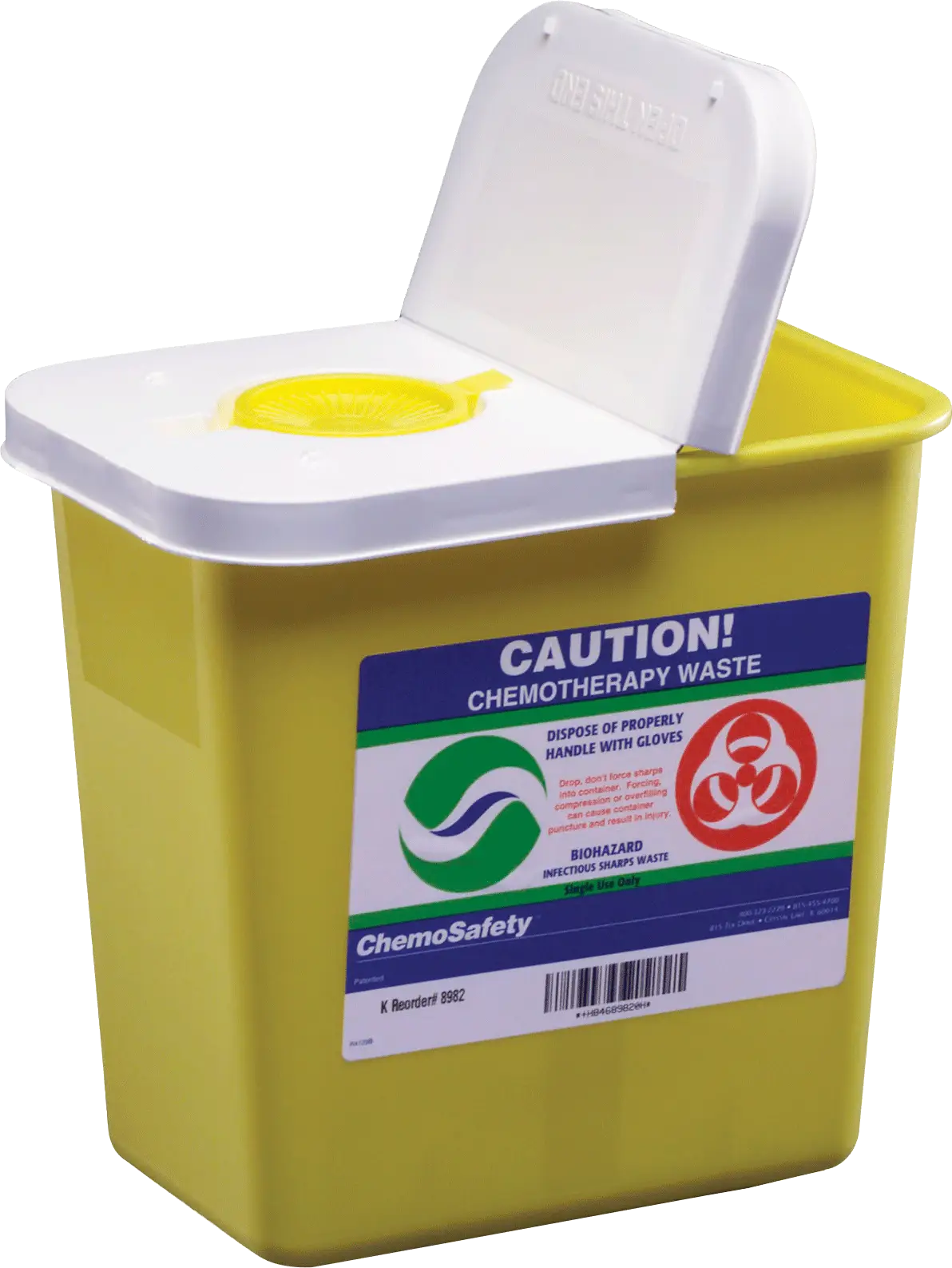 Cardinal Health ChemoSafety Container with Hinged Lid - 2 Gallon
