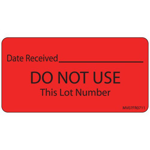 MedVision® Do Not Use Quality Control Label 1-1/2 x 2-15/16 Inch (Each)