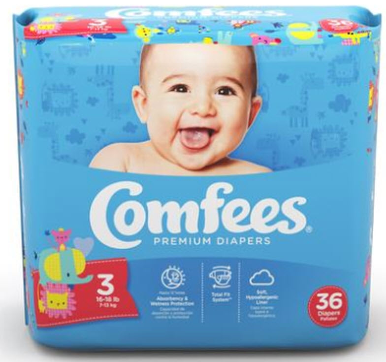 Attends Healthcare Baby Comfees Diapers, Size 3