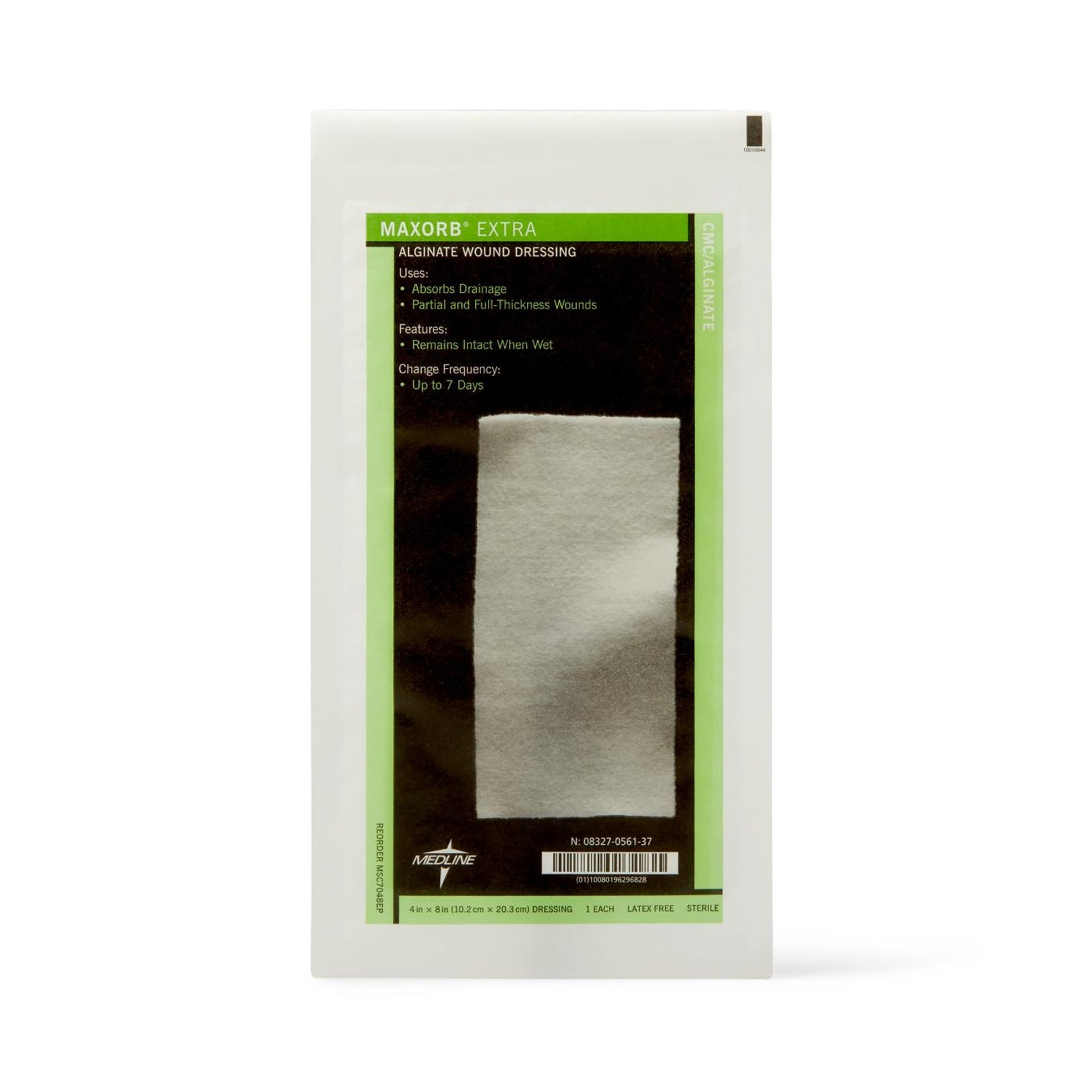 Maxorb Extra Calcium Alginate/CMC Dressing 4 x 8 Inch Rectangle