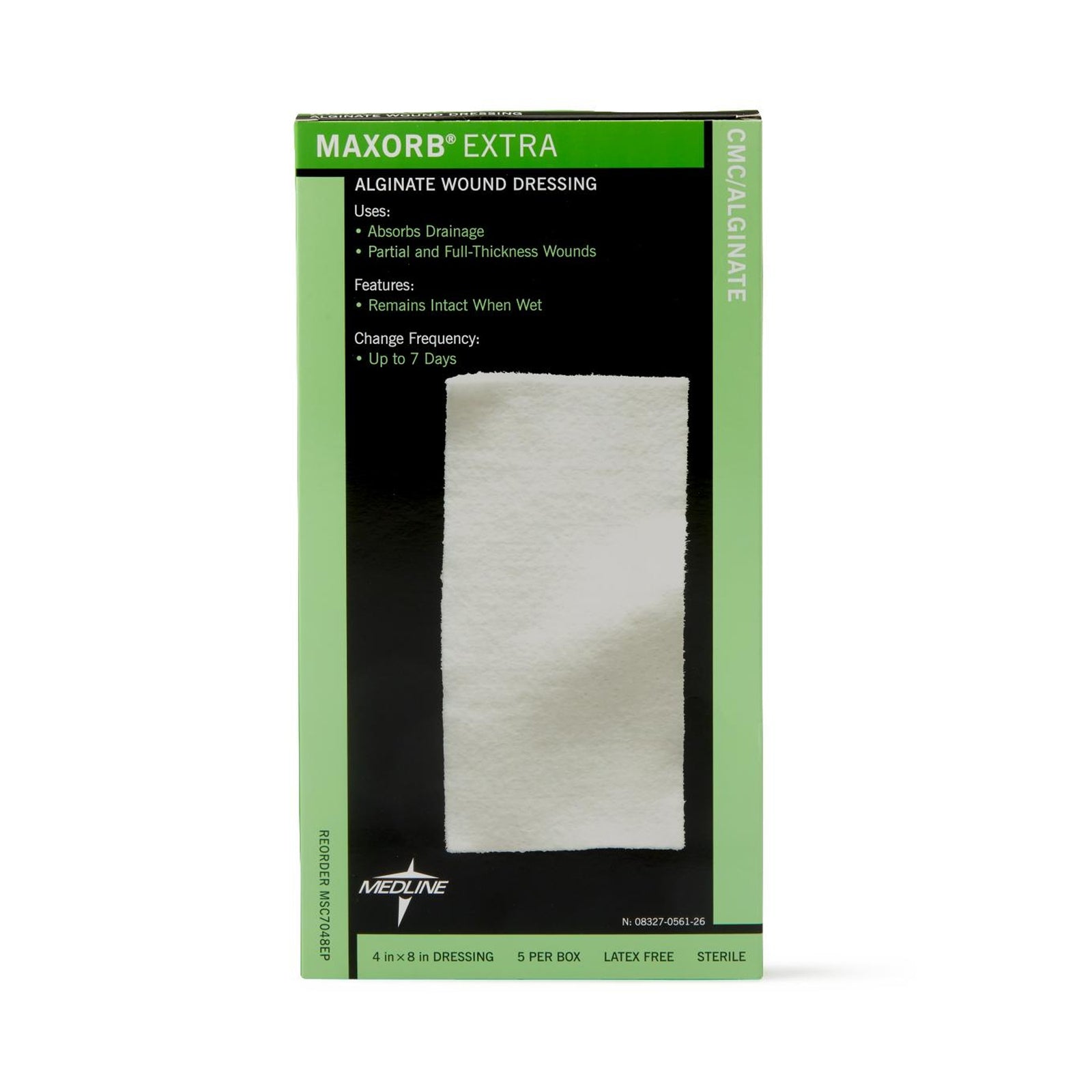 Maxorb Extra Calcium Alginate/CMC Dressing 4 x 8 Inch Rectangle