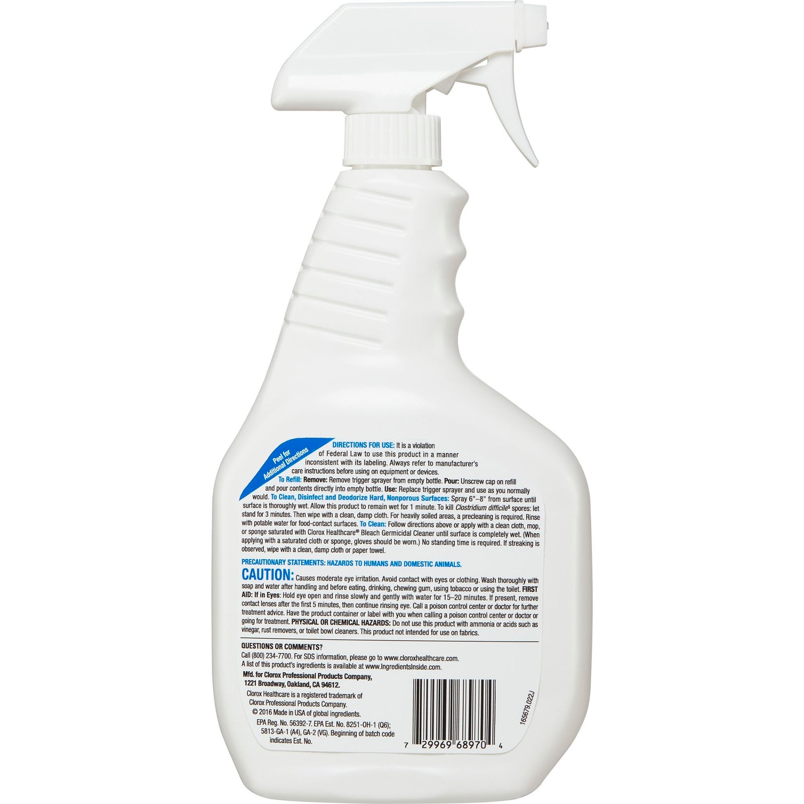 Clorox Healthcare Bleach Germicidal Cleaner Trigger Spray 32 oz