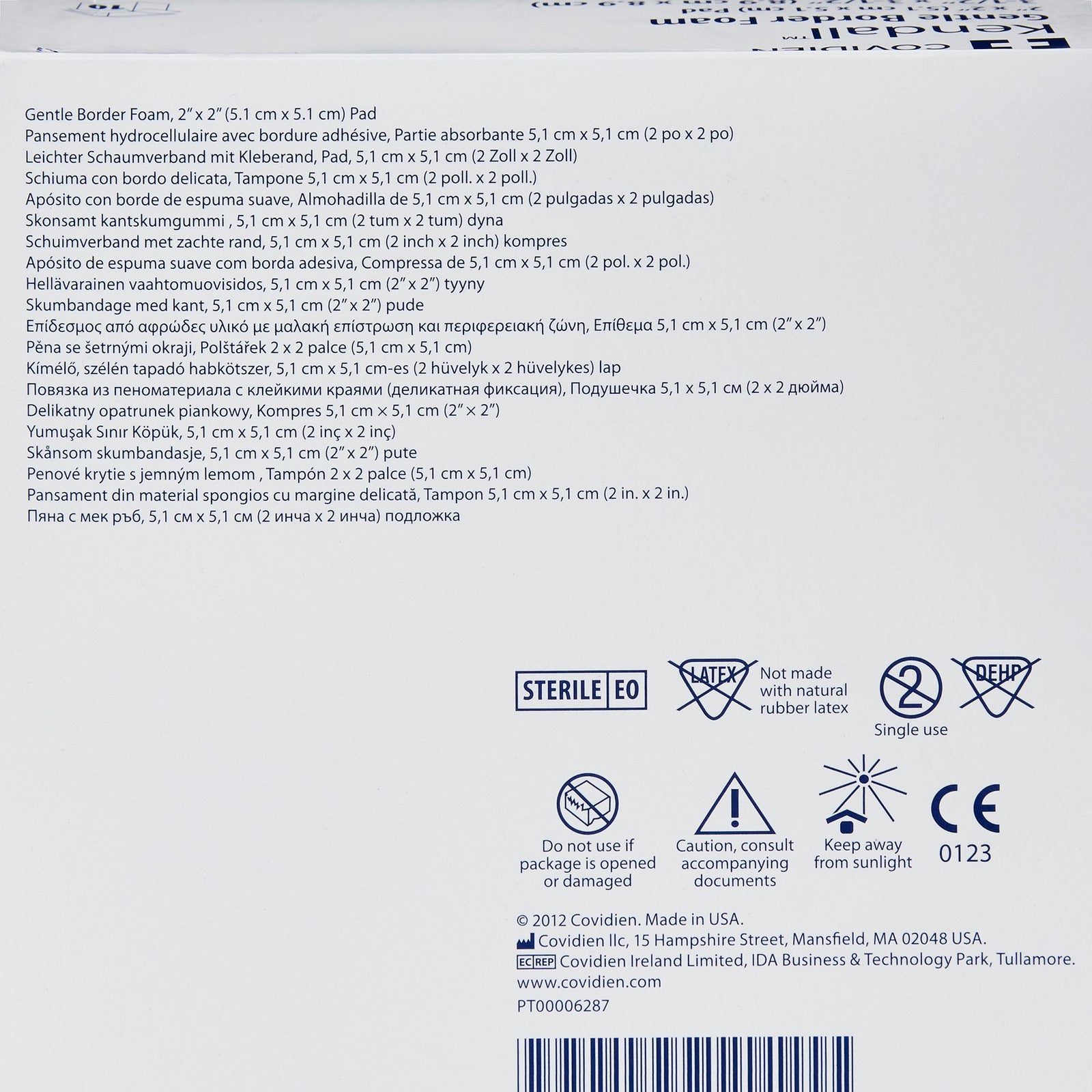 Kendall Border Foam Gentle Adhesion Dressing 3-1/2 x 3-1/2 Inch