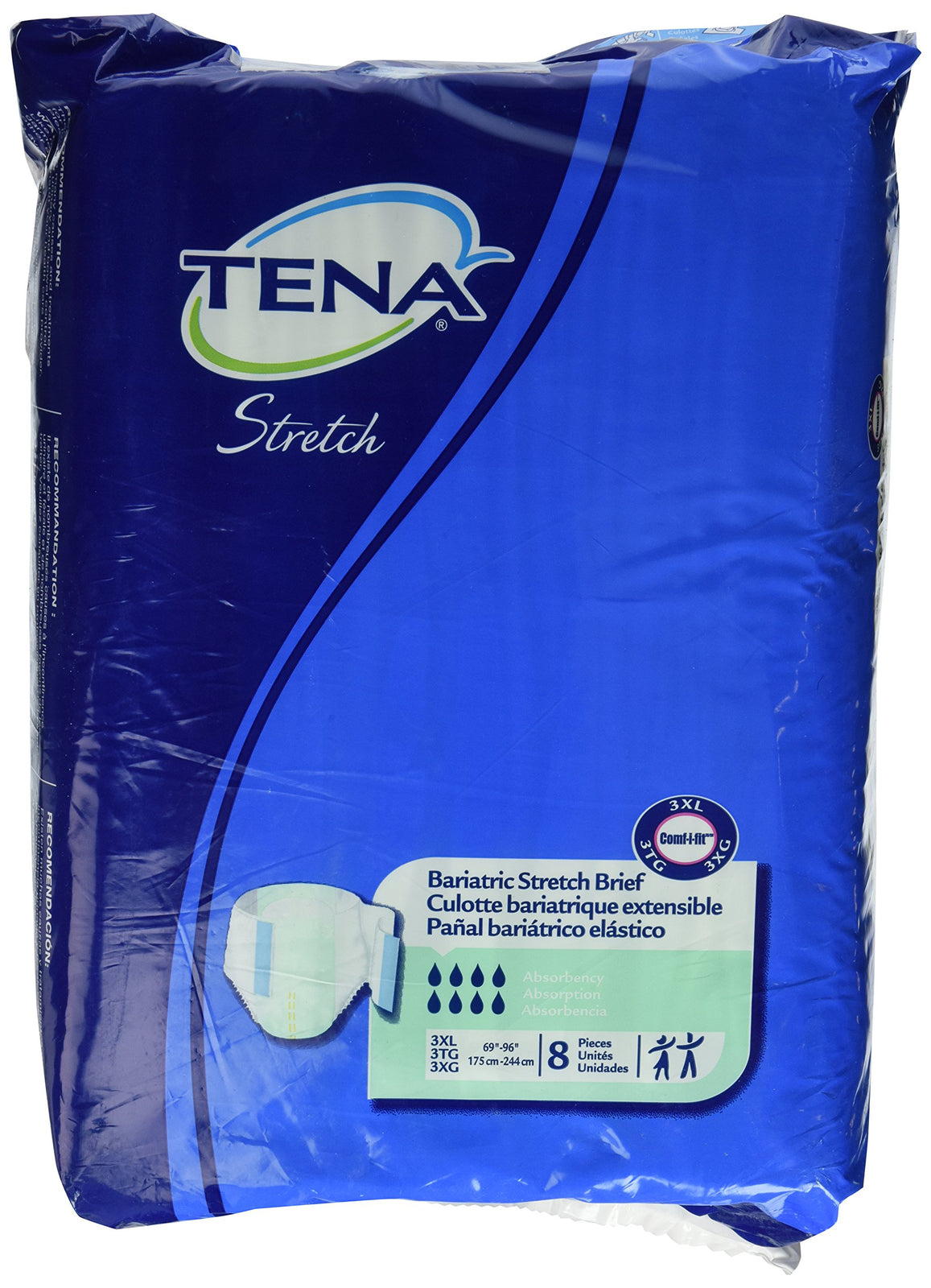 TENA Stretch Brief - Bariatric, 3X-Large, 69" - 96"