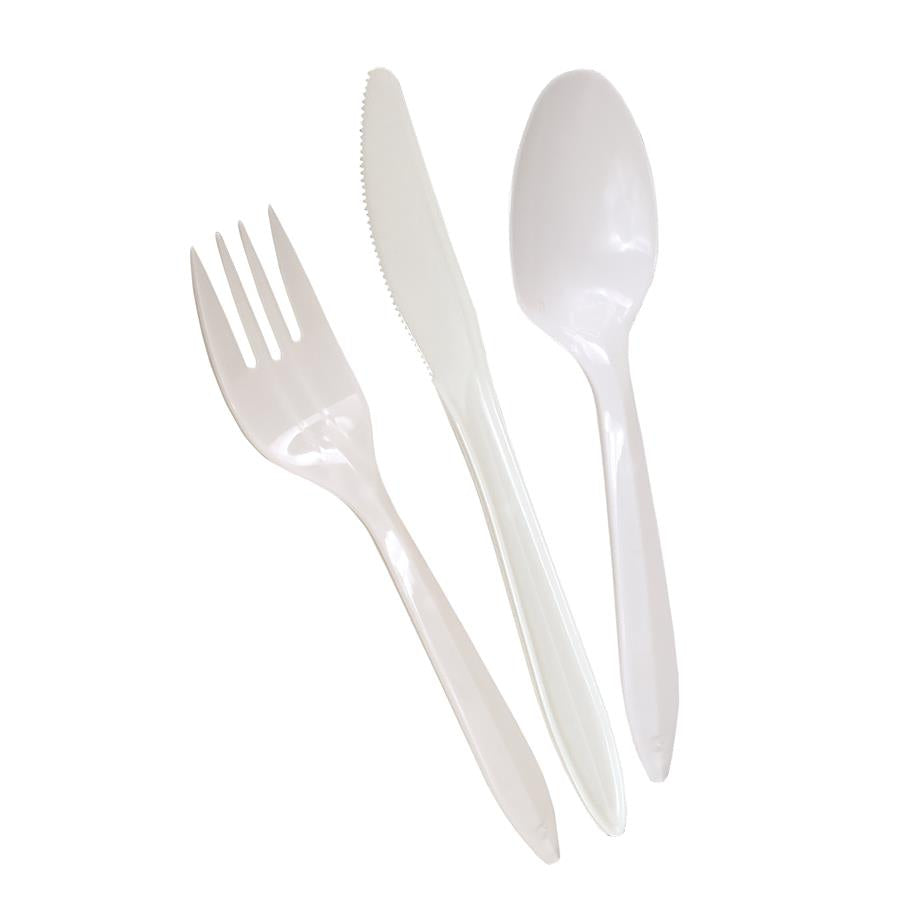 Dart® Medium Weight White Polypropylene Forks - Case of 1000