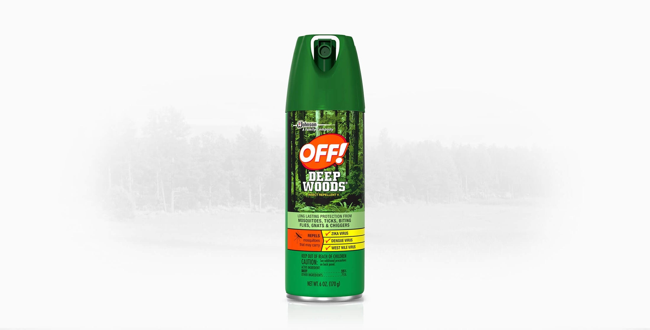 OFF! Deep Woods Insect Repellent with 25% DEET - 6 oz Aerosol Can