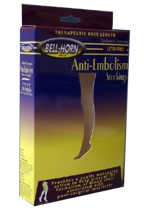 DJ Orthopedics Anti-Embolism Thigh-High Closed-Toe Stocking, Beige, 30–40 mmHg, X-Large