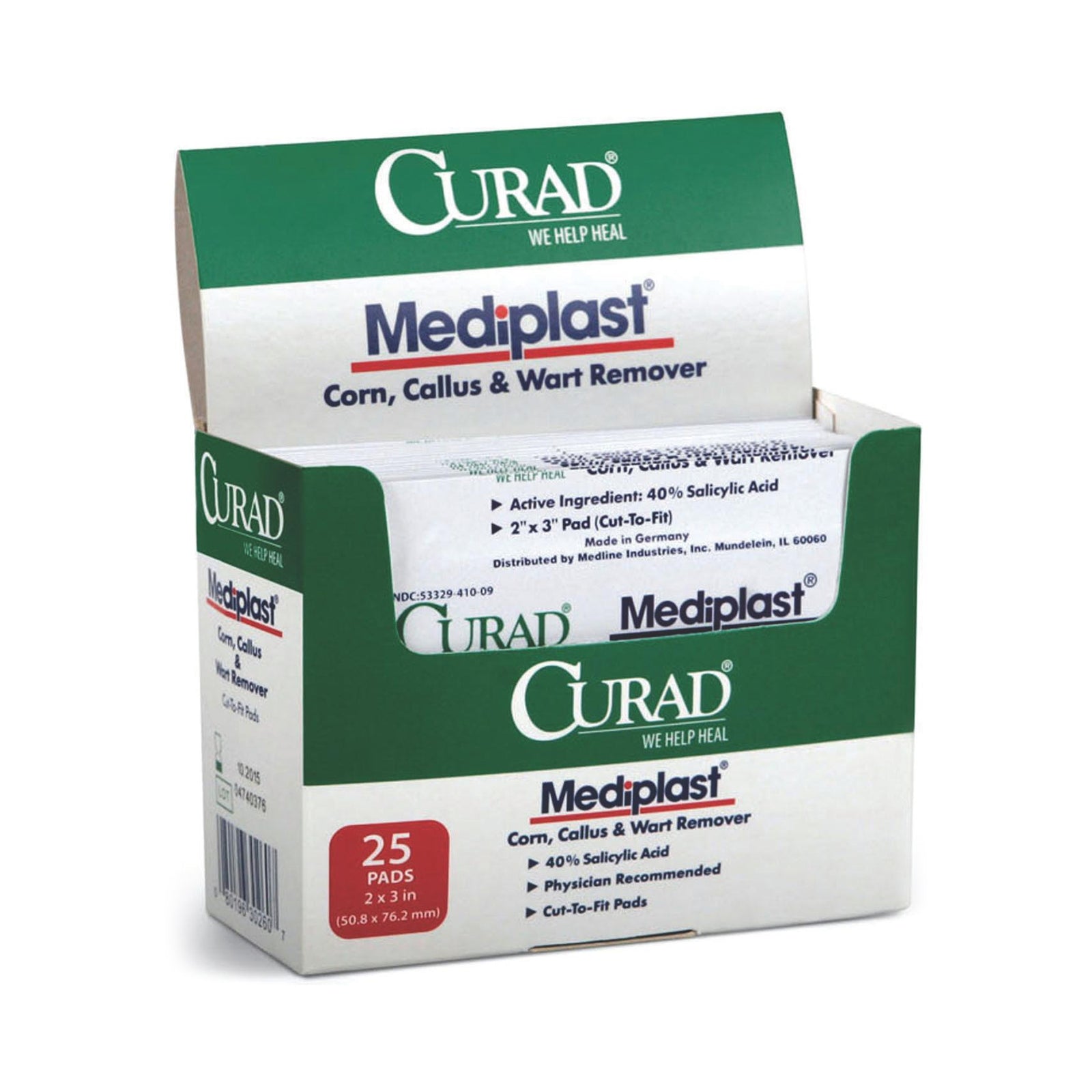 Curad MediPlast 40% Salicylic Acid Medicated Pads 25 per Box