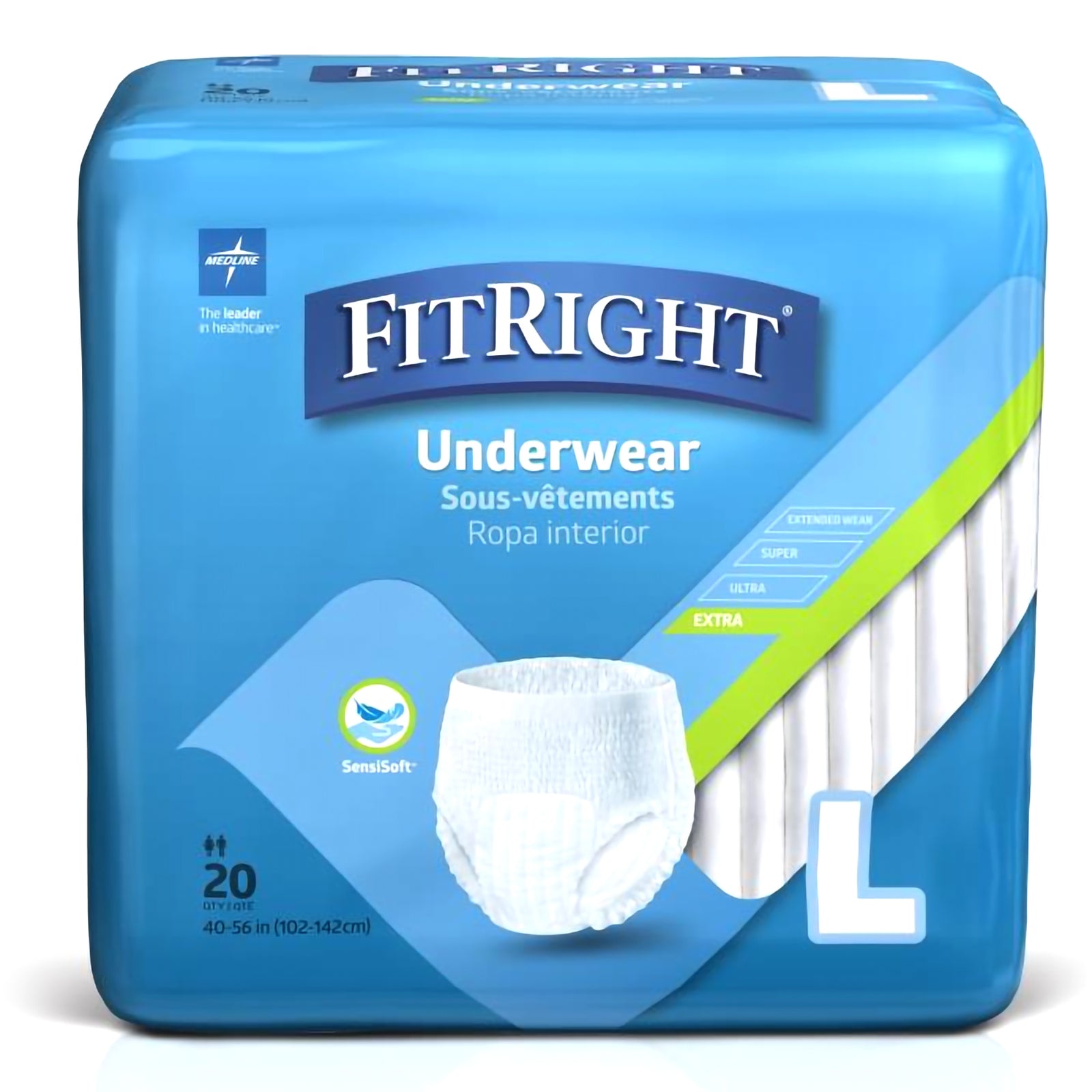 FitRight Extra Absorbent Underwear Adult Large with Tear Away Seams