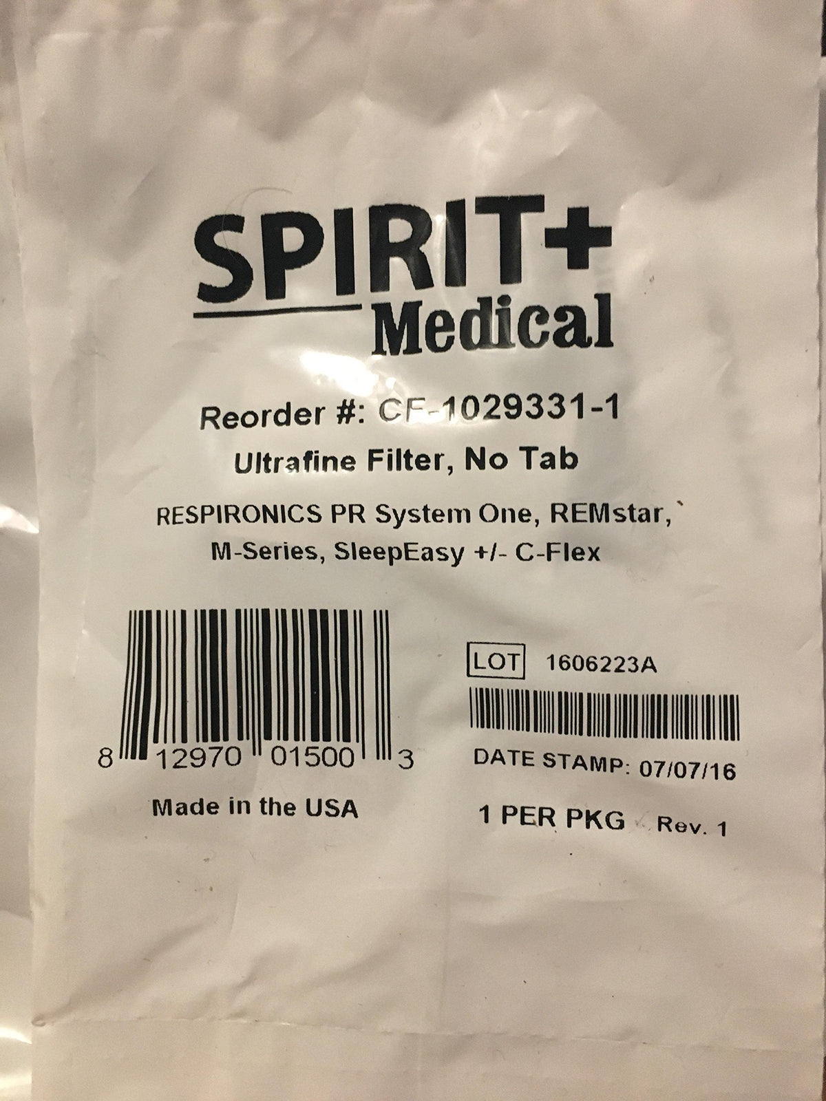 Spirit Medical M-Series Ultra Fine Filter with Tab