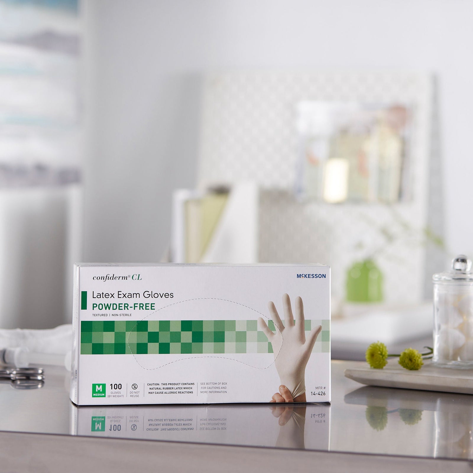McKesson Confiderm CL Fingertip-Textured Latex Exam Gloves
