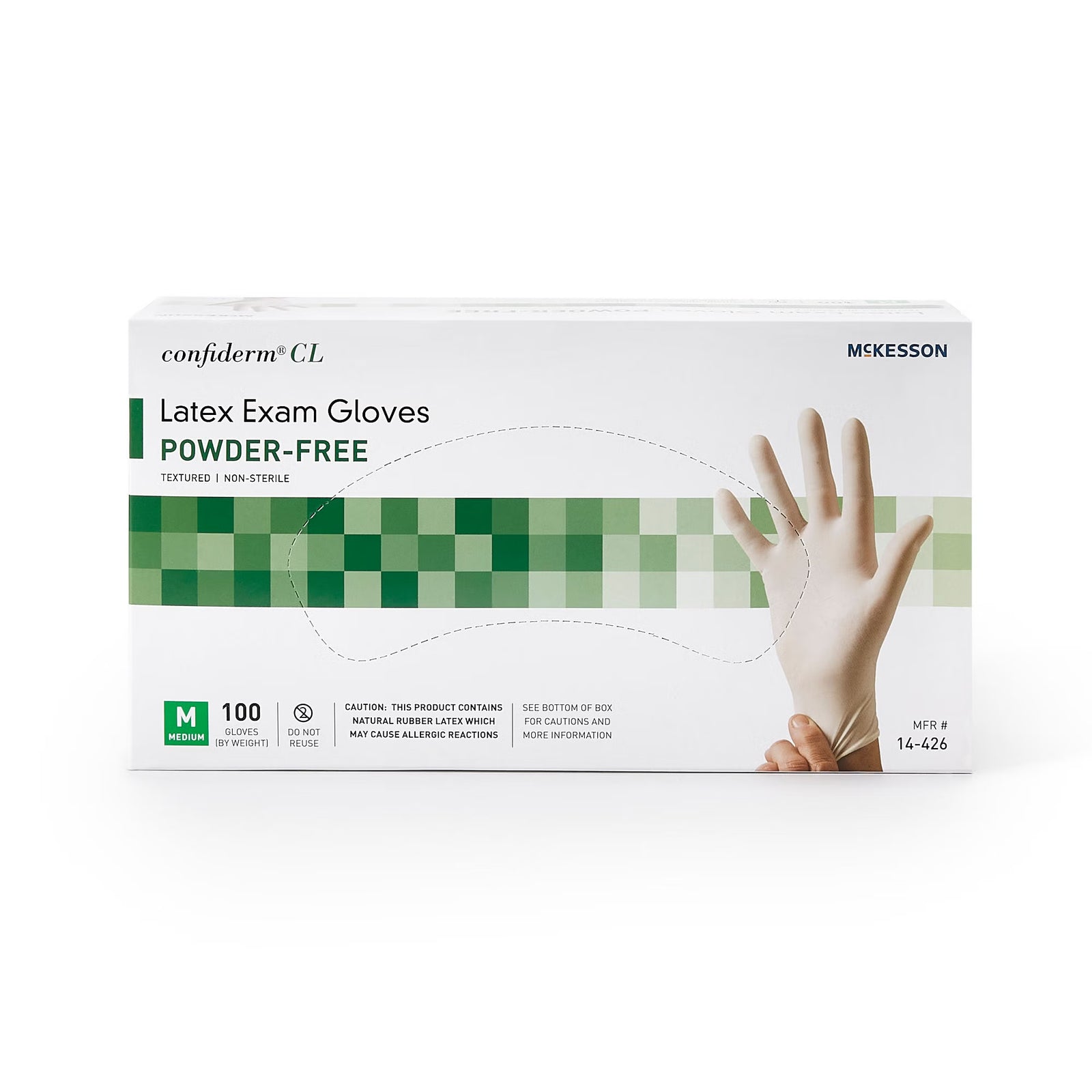 McKesson Confiderm CL Fingertip-Textured Latex Exam Gloves