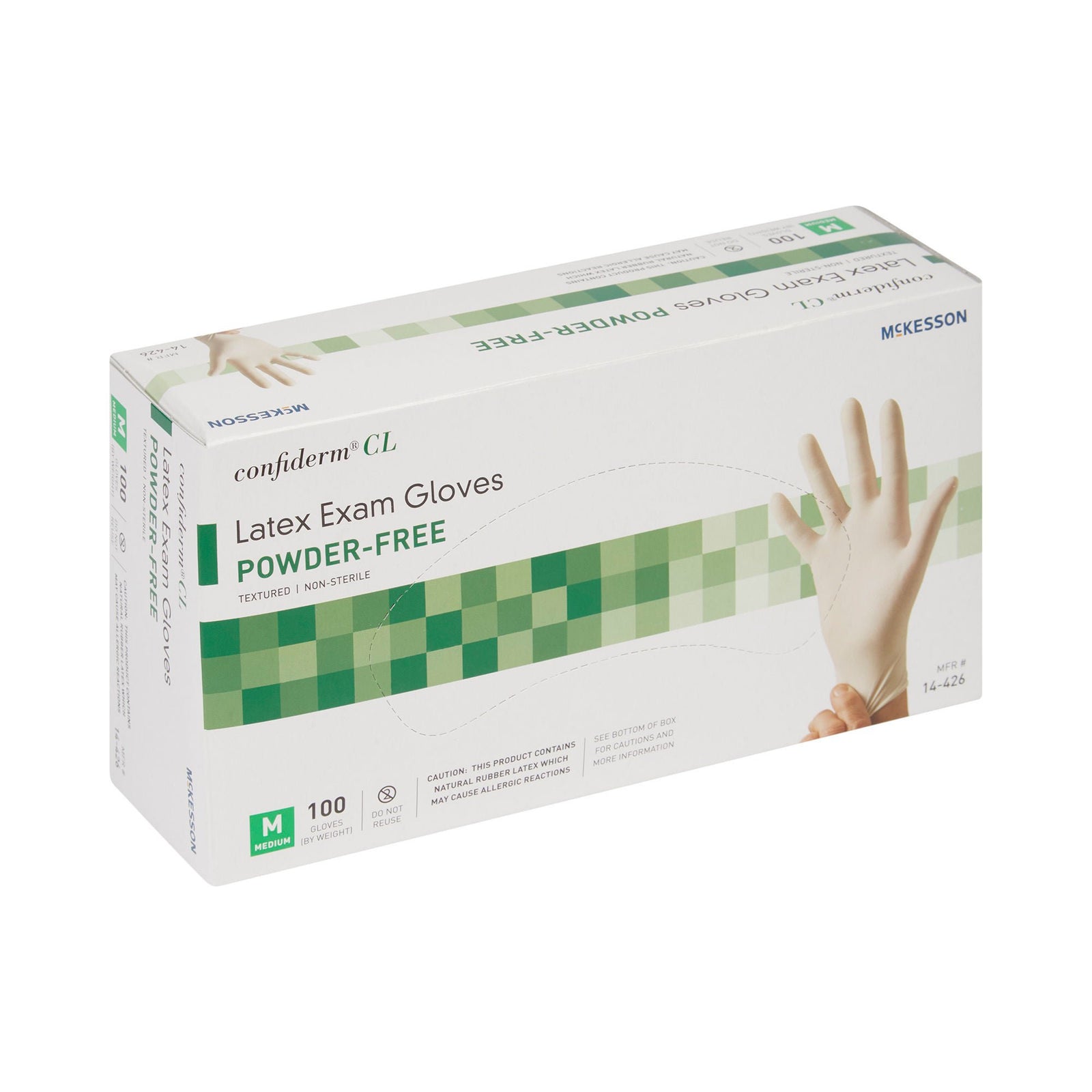 McKesson Confiderm CL Fingertip-Textured Latex Exam Gloves