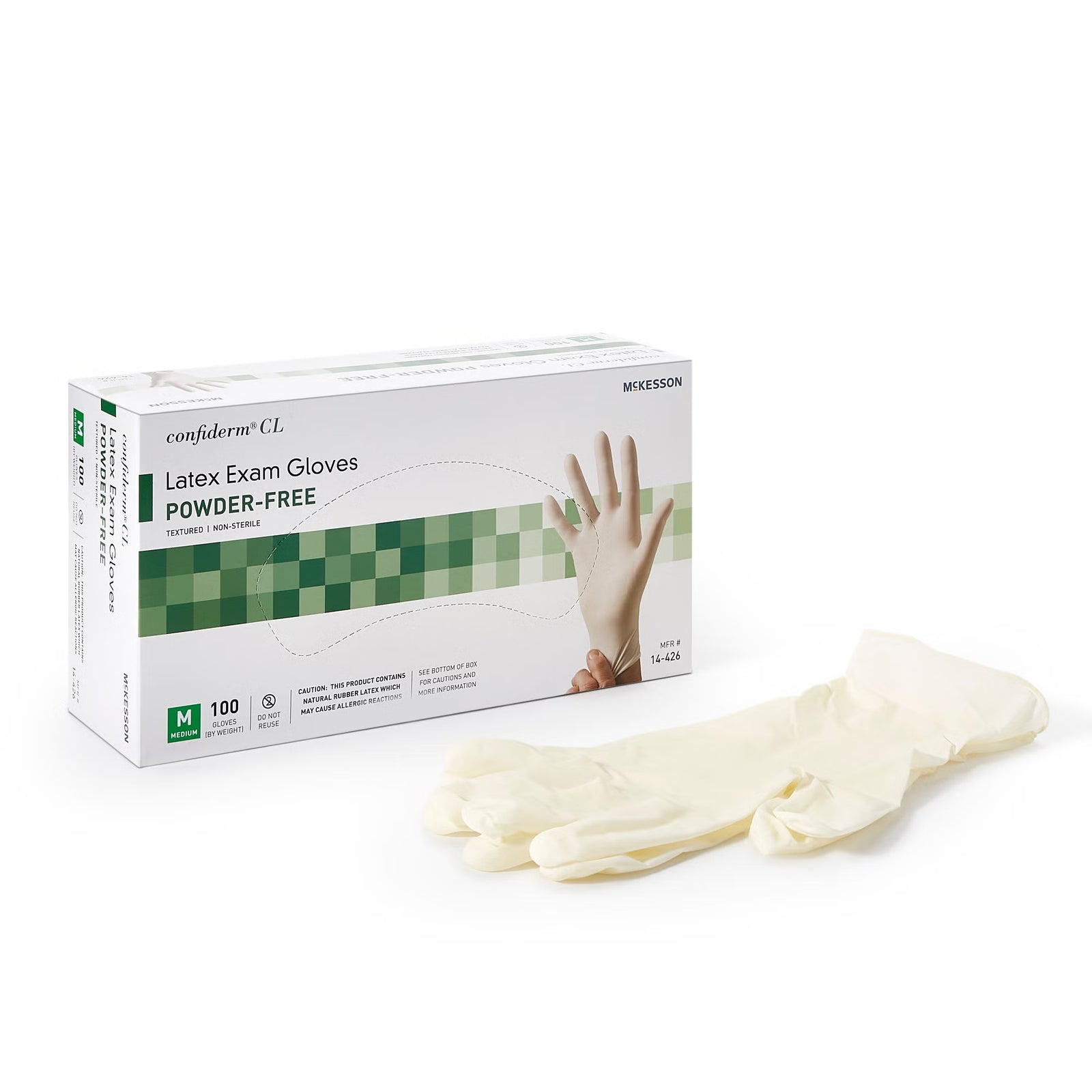 McKesson Confiderm CL Fingertip-Textured Latex Exam Gloves