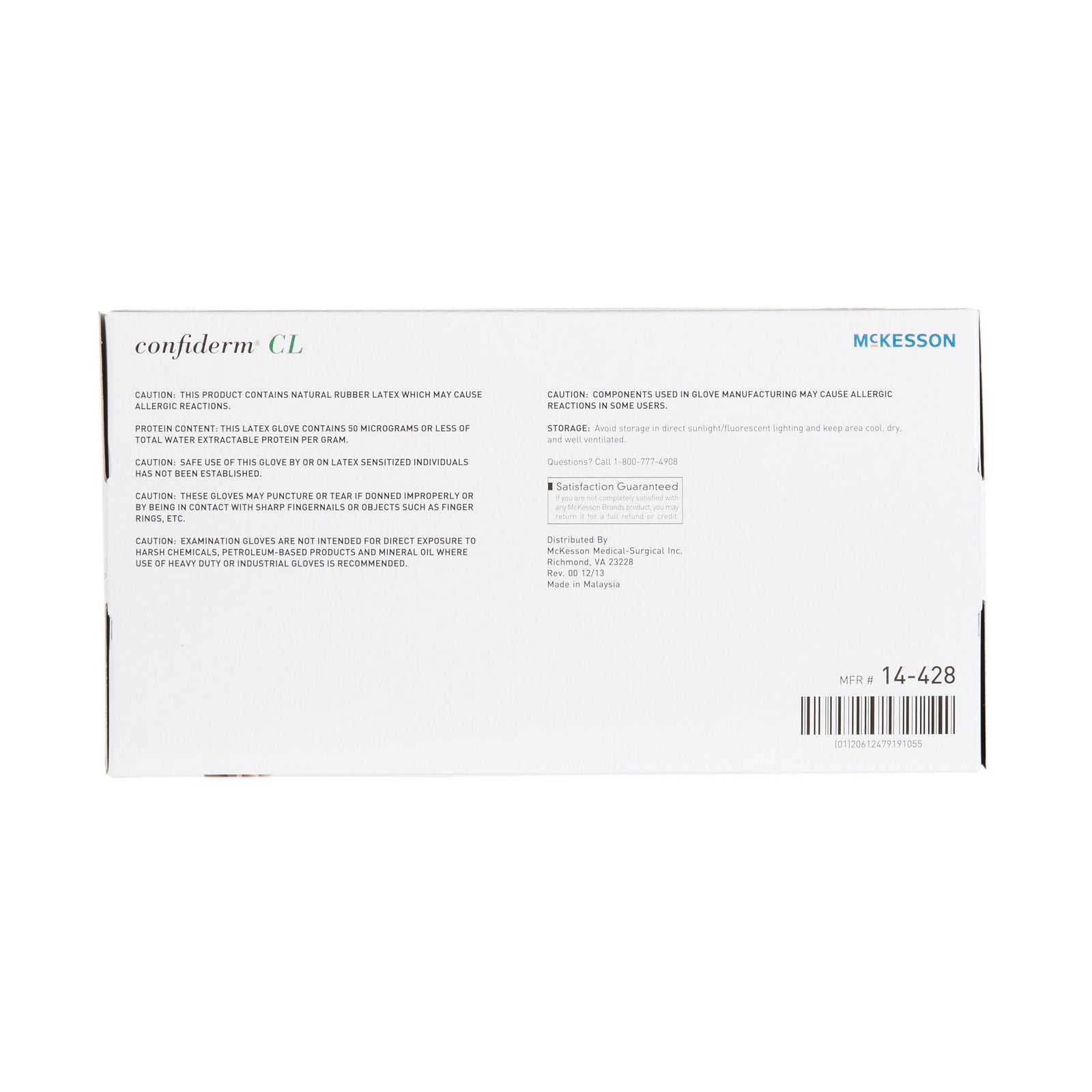 McKesson Confiderm CL Fingertip-Textured Latex Exam Gloves