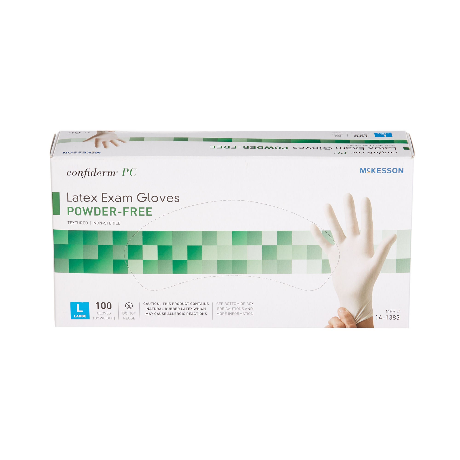 McKesson Confiderm PC Polymer-Coated Latex Exam Gloves, Large