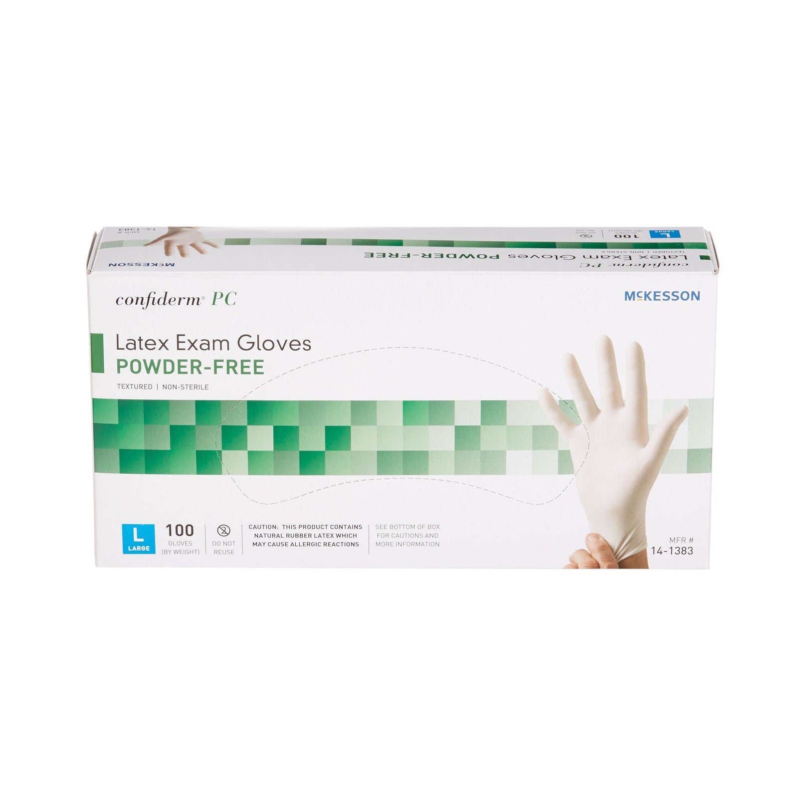 McKesson Confiderm PC Polymer-Coated Latex Exam Gloves, Large