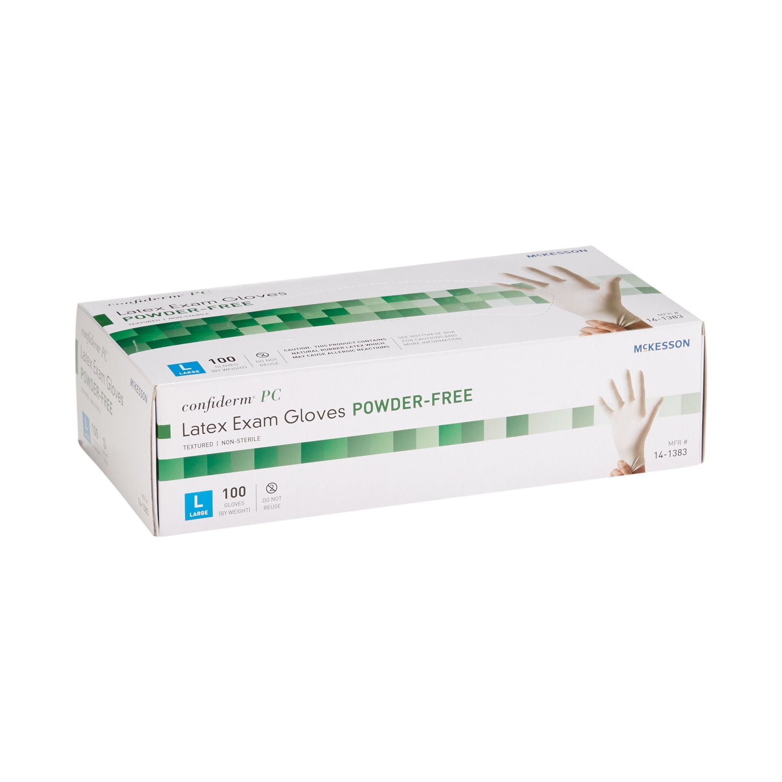 McKesson Confiderm PC Polymer-Coated Latex Exam Gloves, Large