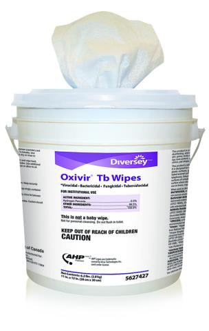 Diversey Oxivir TB Hydrogen Peroxide Disinfectant Wipes 160 Count Canister