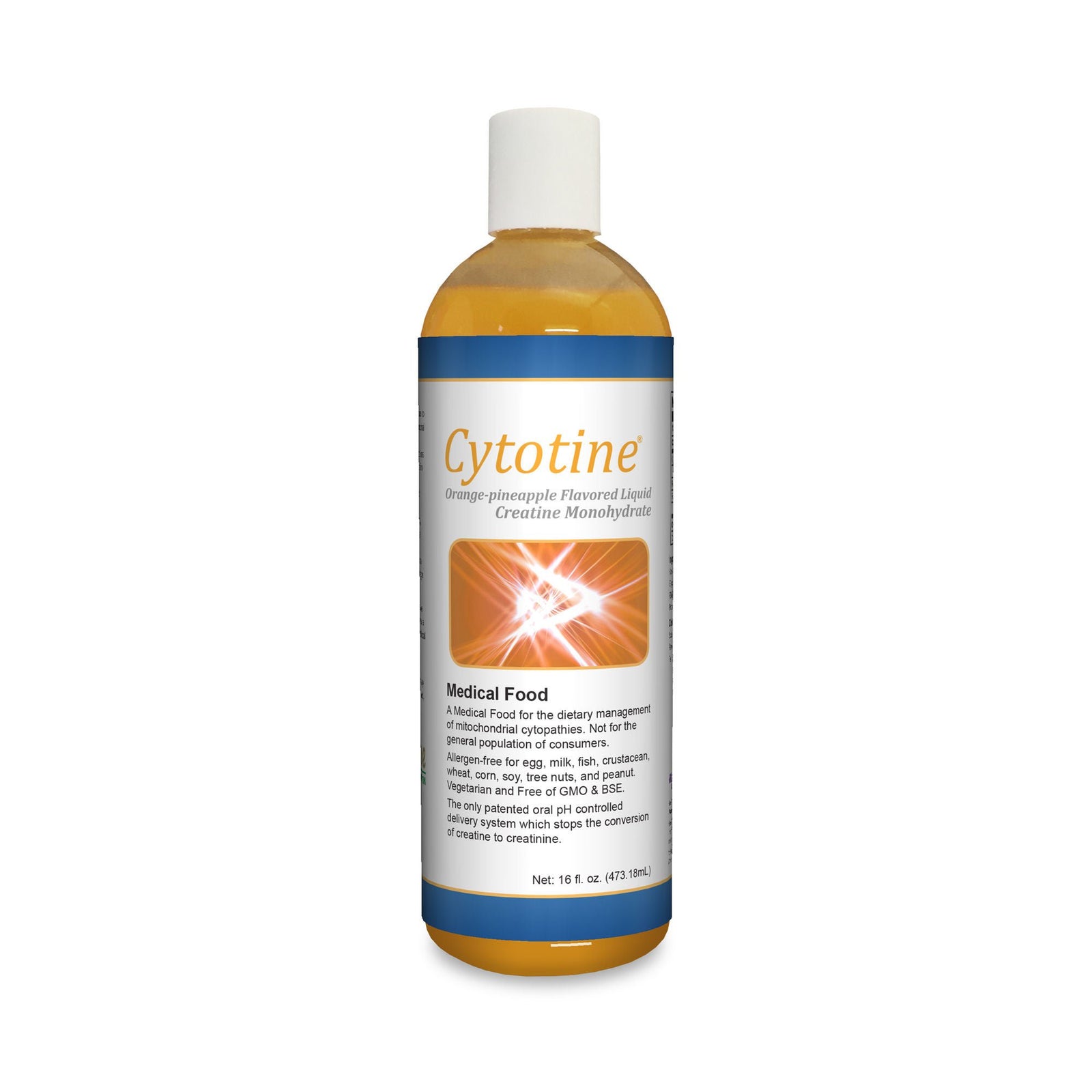 Solace Nutrition Cytotine Liquid Creatine Monohydrate, Orange-Pineapple, 16 oz