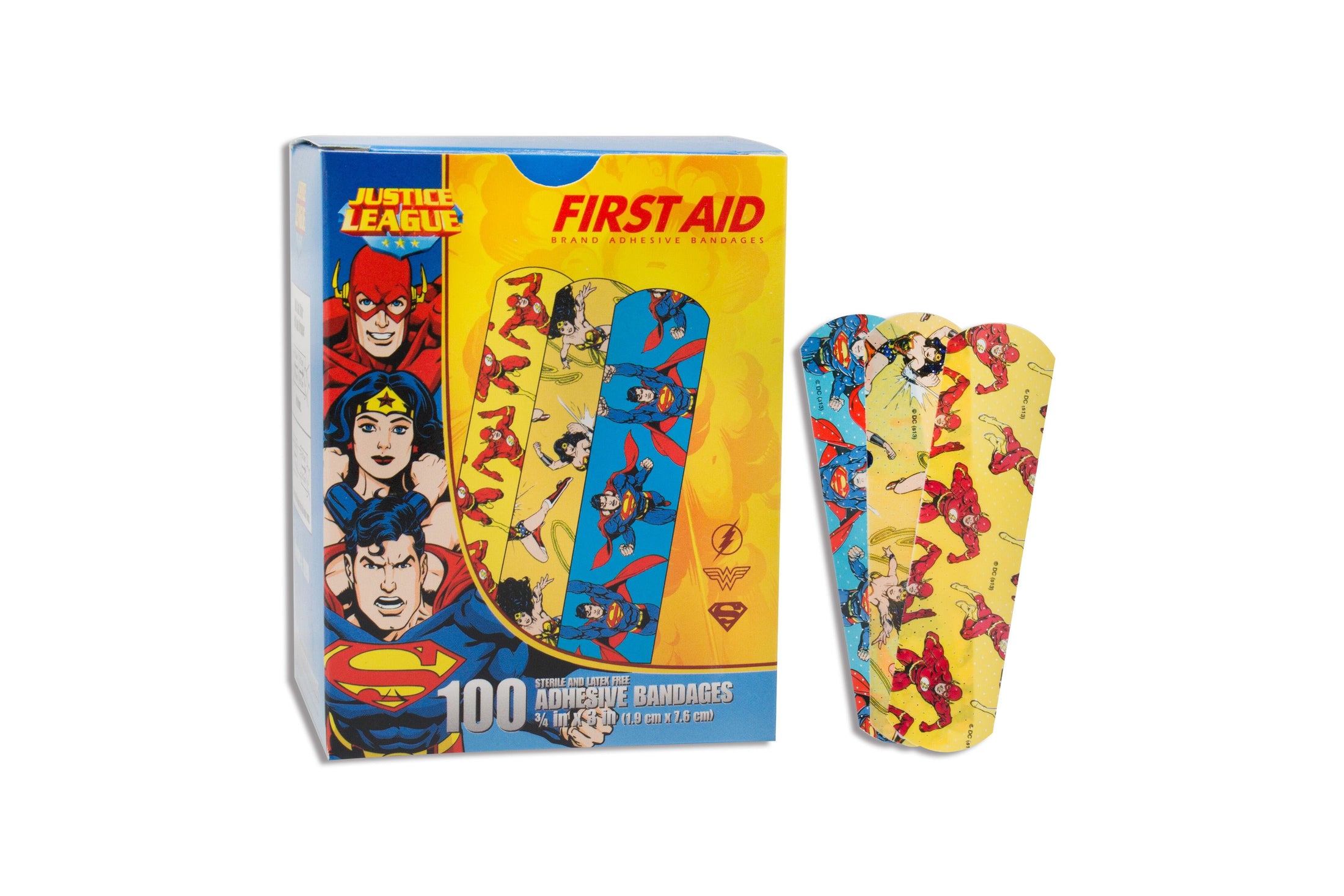 Stat Strip® Pediatric Adhesive Bandages with Superhero Designs 3/4 x 3 Inch