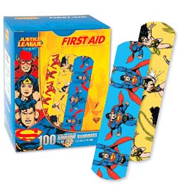 Stat Strip® Pediatric Adhesive Bandages with Superhero Designs 3/4 x 3 Inch
