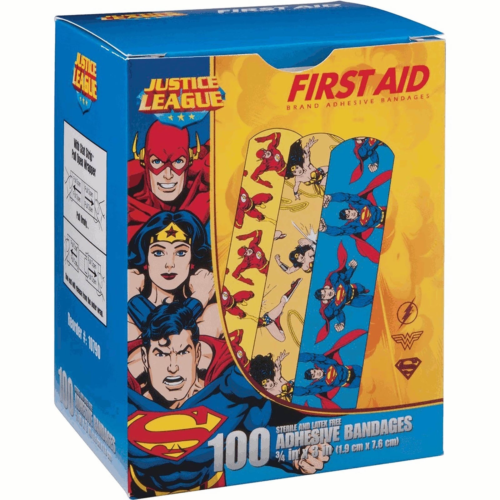 Stat Strip® Pediatric Adhesive Bandages with Superhero Designs 3/4 x 3 Inch