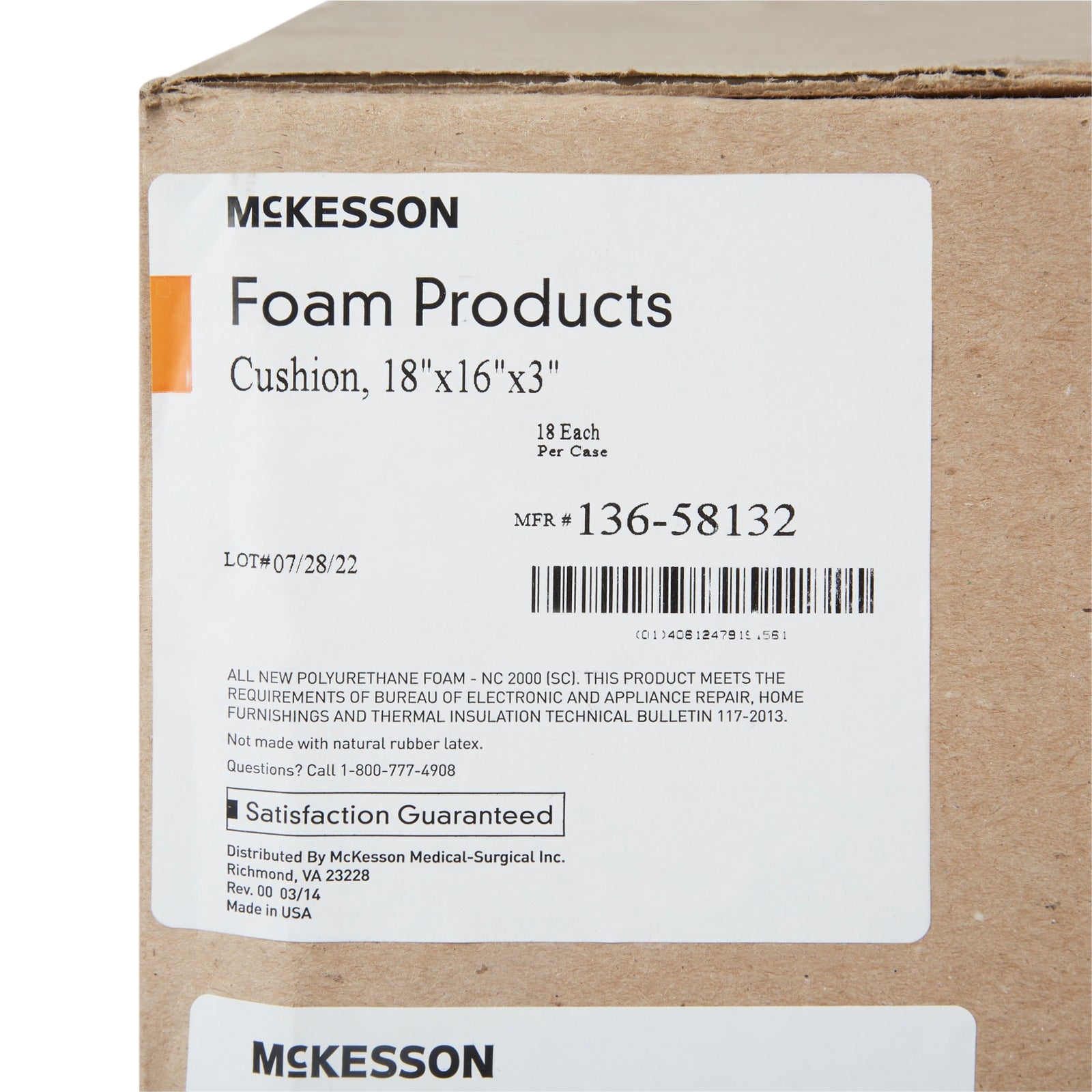 McKesson Convoluted Foam Wheelchair Seat Cushion