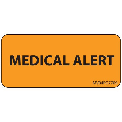 Orange Anesthesia Medication Instruction Label 1 x 2-1/4 Inch