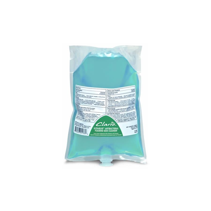 RJ Schinner Clario UltraBlue Antibacterial Foaming Skin Cleanser with BZK, 1000 mL