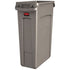 Rubbermaid Slim Jim 92 Quart Beige Rectangular Trash Can