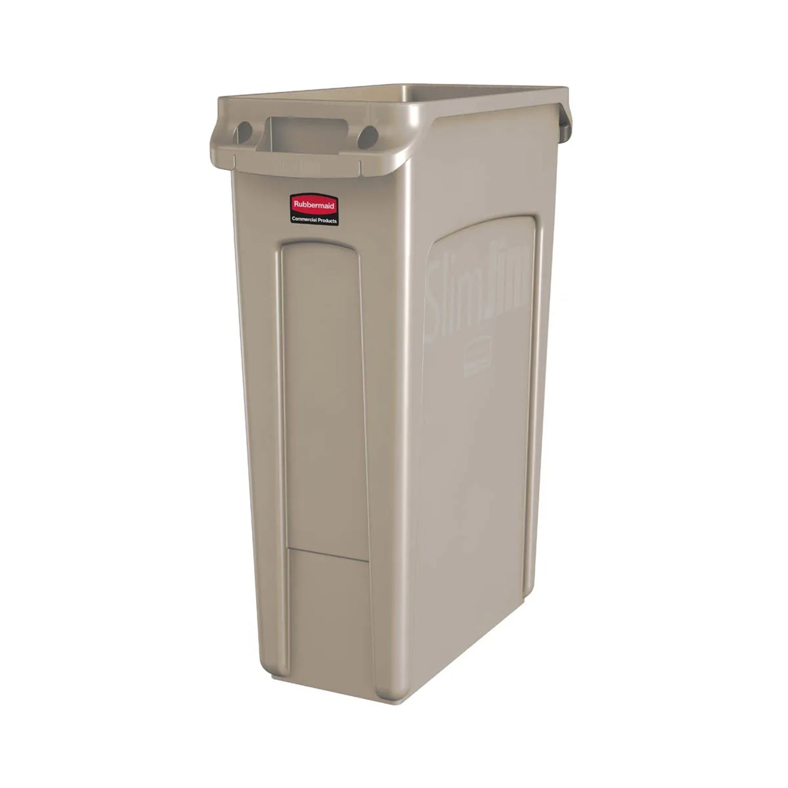 Rubbermaid Slim Jim 92 Quart Beige Rectangular Trash Can