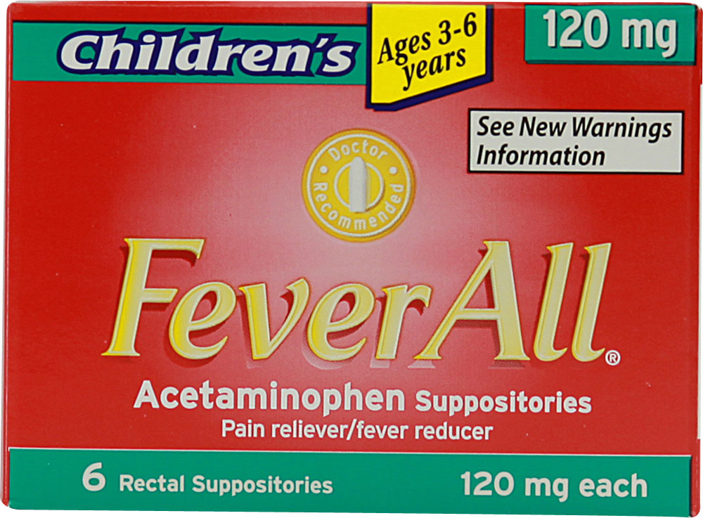 FeverAll Children's Acetaminophen Rectal Suppositories 120 mg (6 per Box)