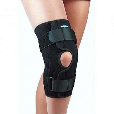 BSN Medical Safe-T-Sport Hinged Wrap Knee Brace, Large, Black
