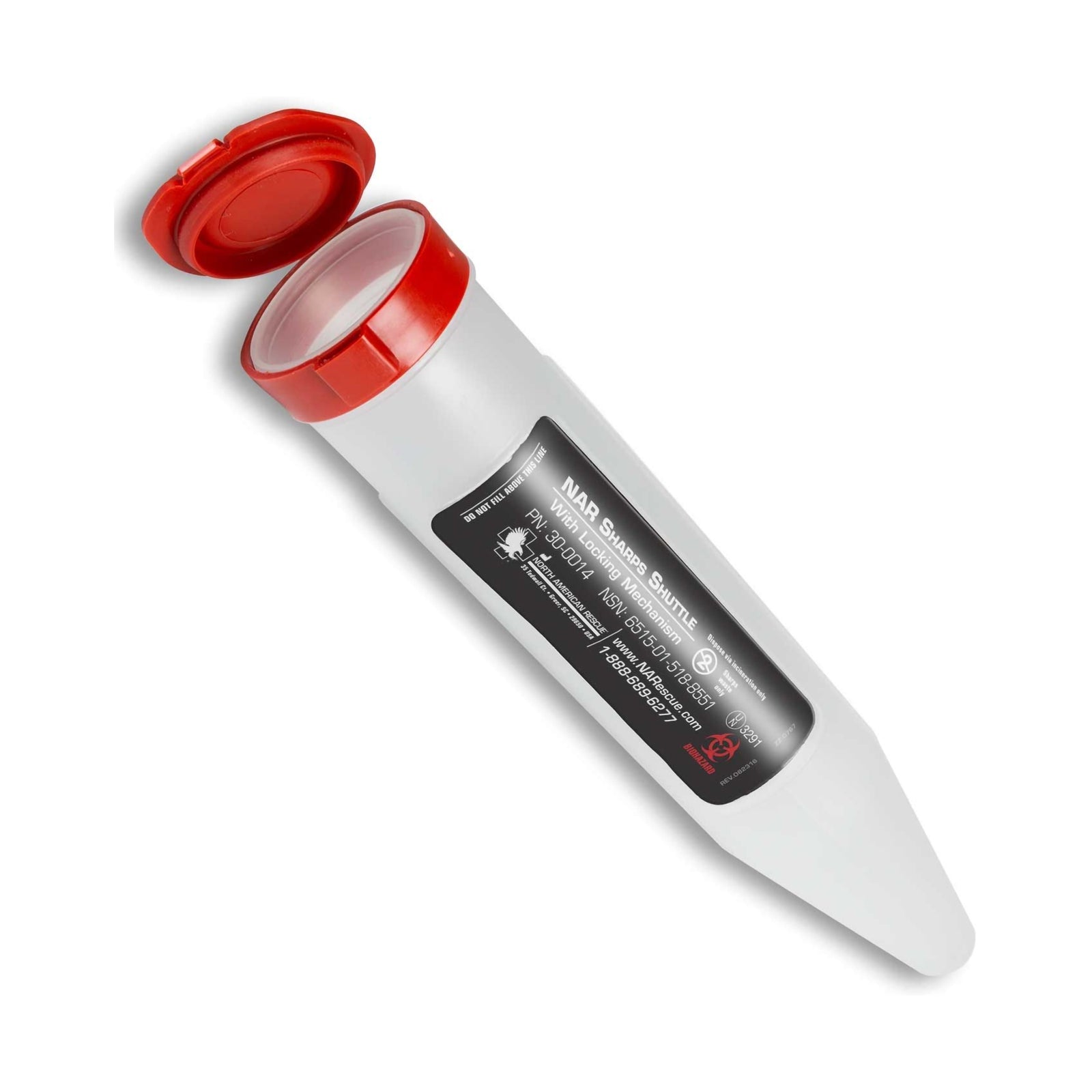 NAR Pocket Shuttle Sharps Container - 1-1/4" D x 6-1/2" L