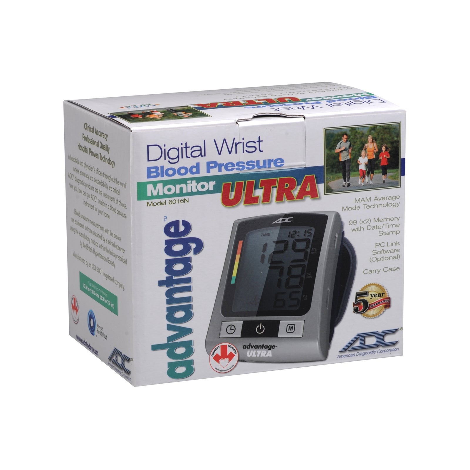 Advantage Ultra Series Digital Wrist Blood Pressure Monitor with Adult Cuff