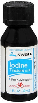 Swan® Antiseptic Iodine Tincture Topical Liquid 1 oz. Bottle