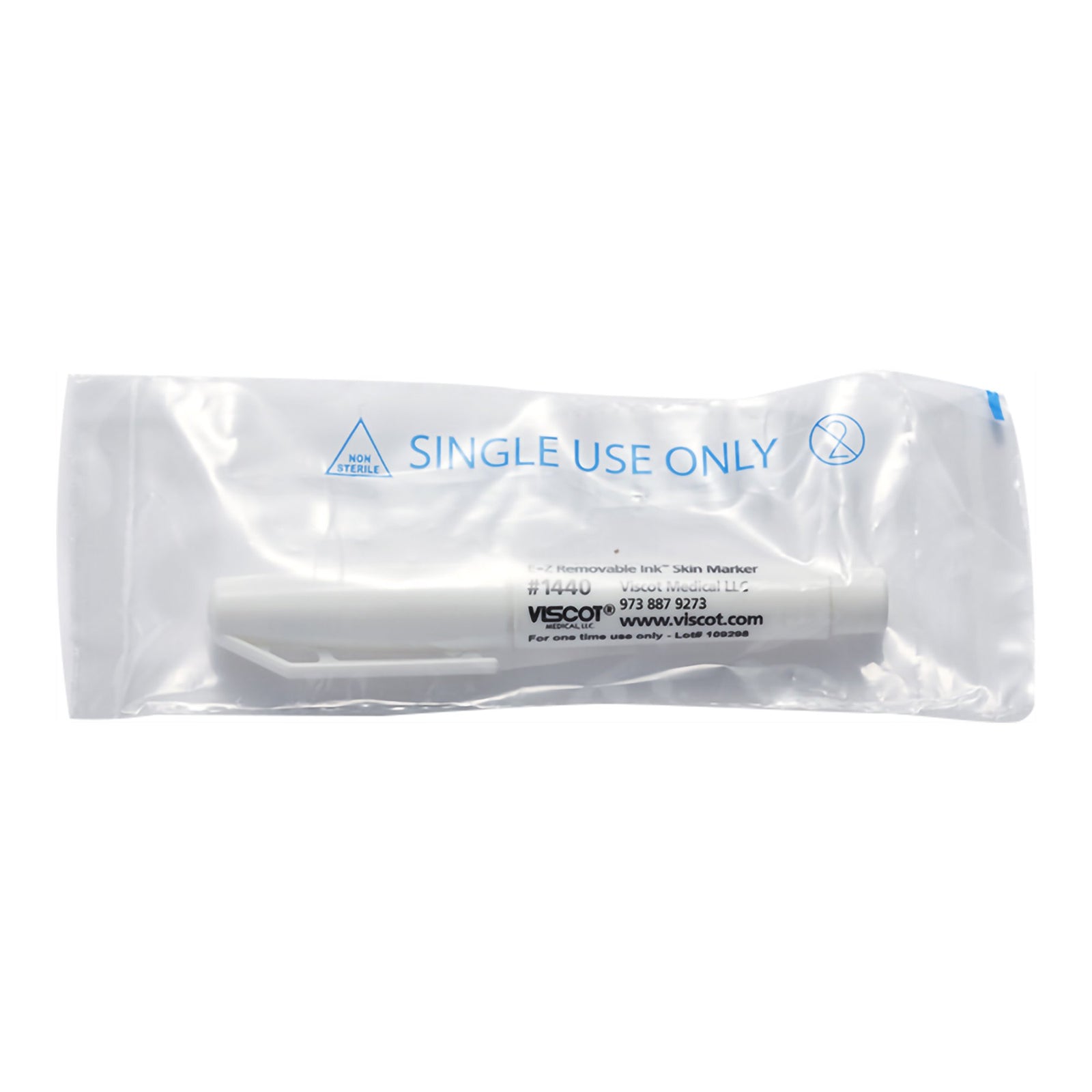 VISCOT INDUSTRIE Mini Skin Marker, Regular Tip, White Removable Ink