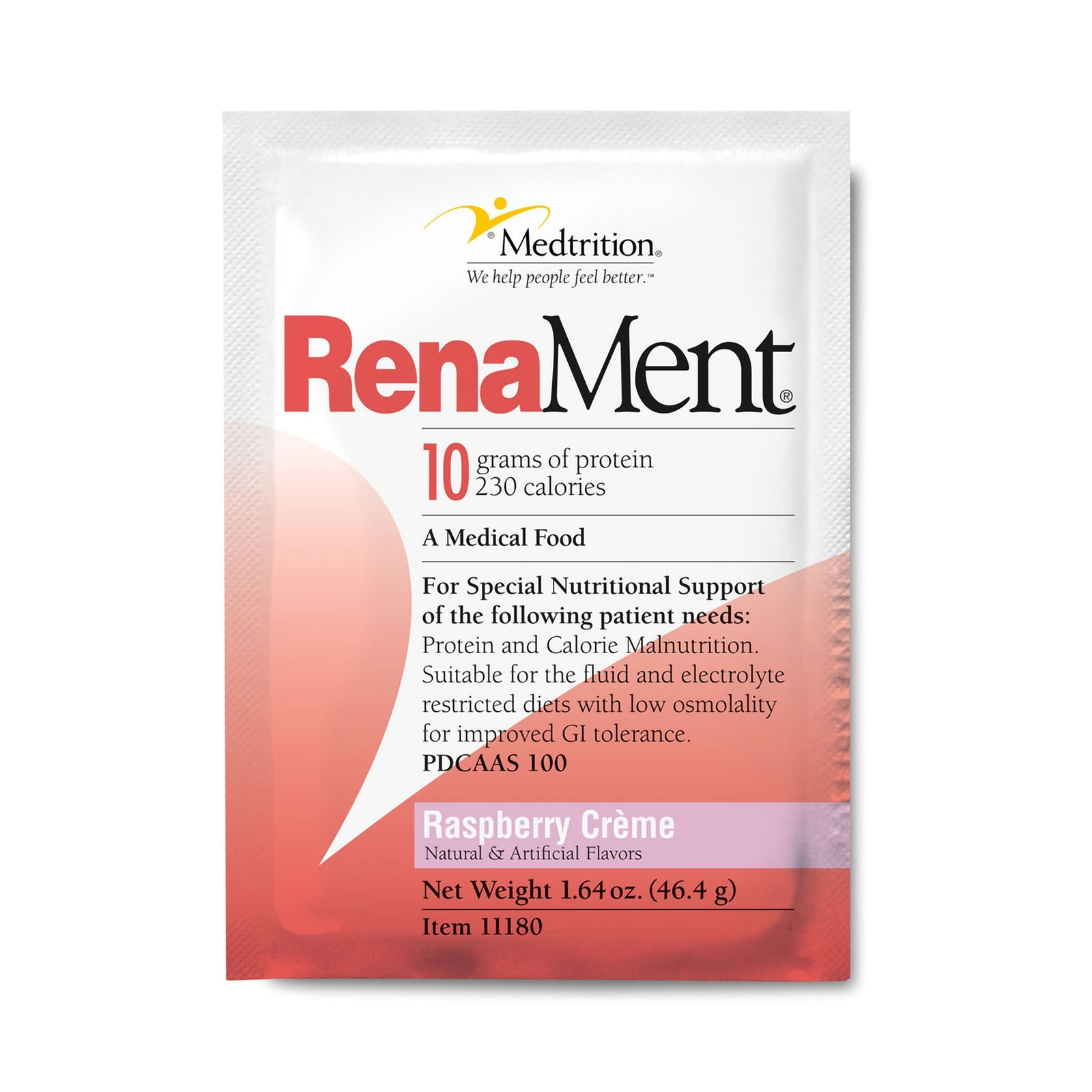 RenaMent® Raspberry Cream Flavor Oral Supplement Powder 46.4 Gram
