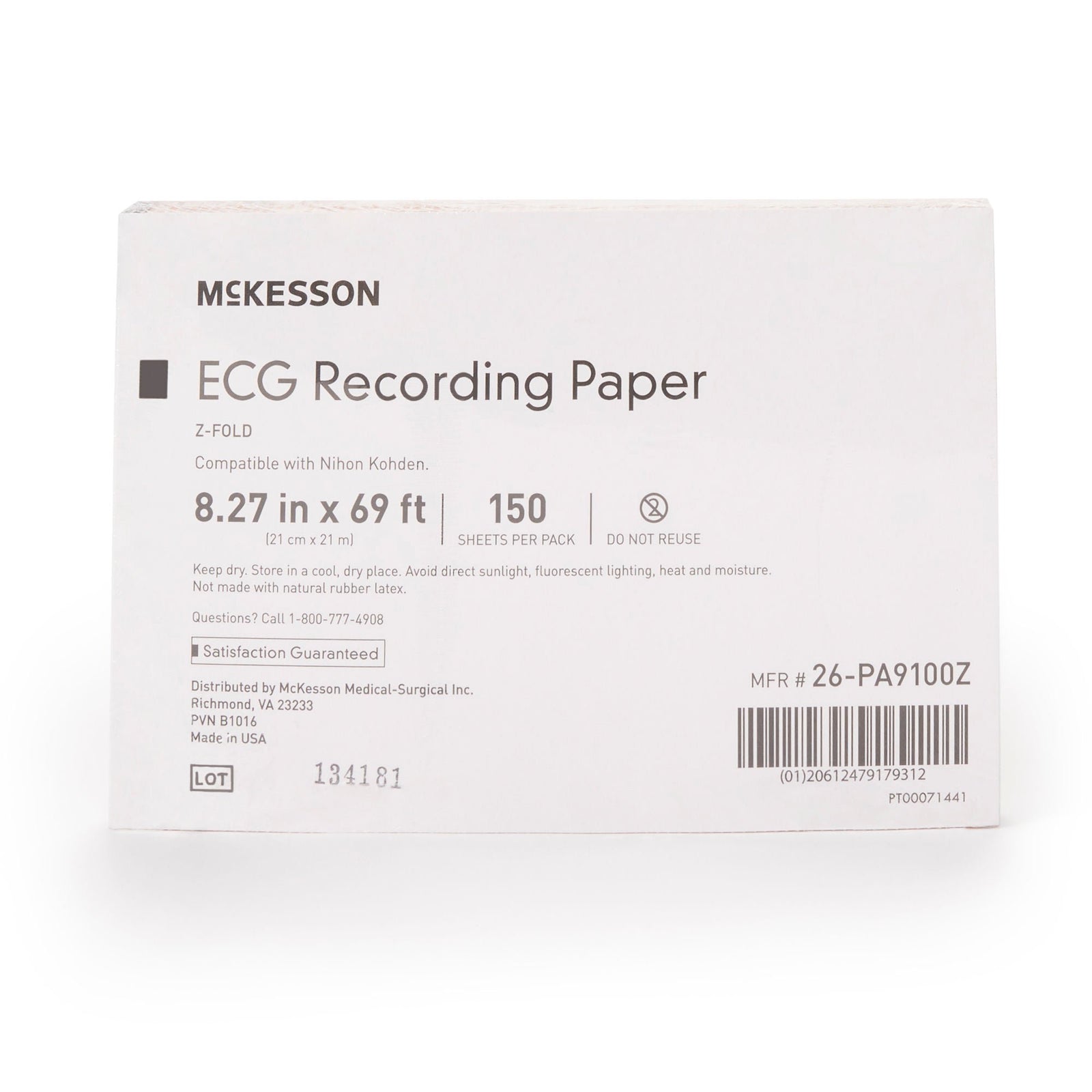 McKesson ECG Recording Paper for Nihon Kohden, 8.27 in x 69 ft