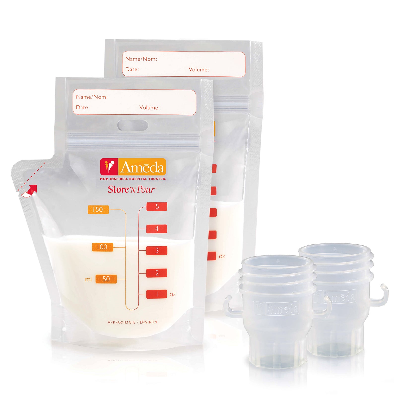Ameda Store'N Pour Start Kit with 20 Freezer Bags and 2 Adapters