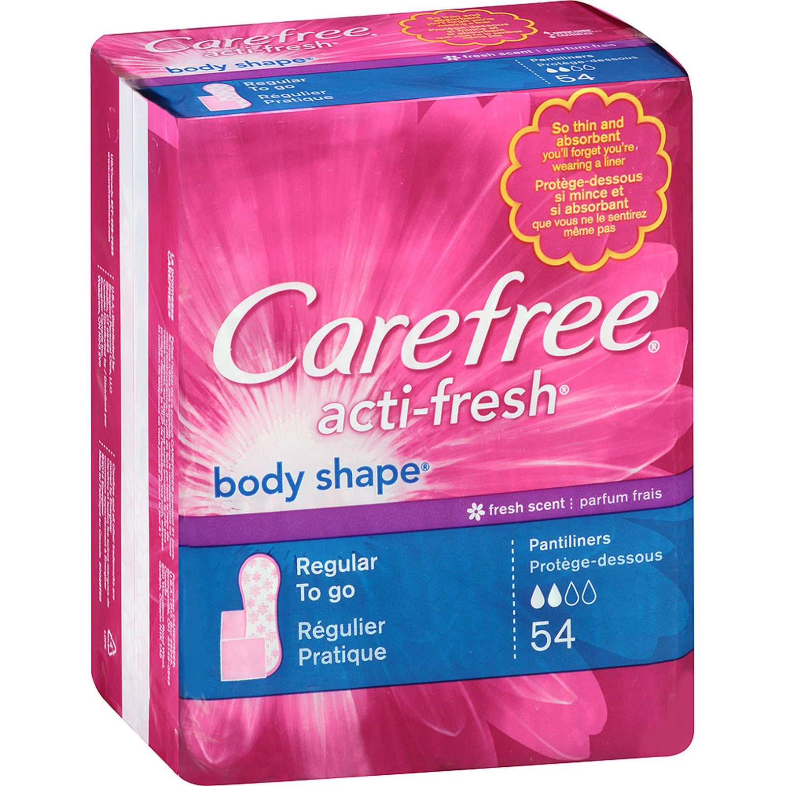 Carefree Acti-Fresh Panty Liners 54 Count