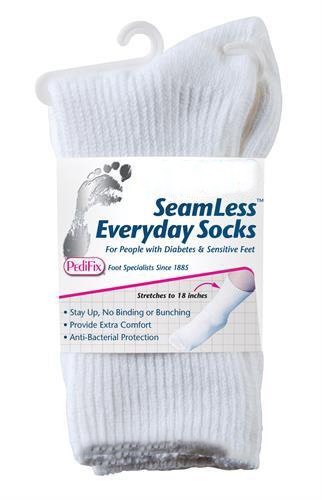 SeamLess™ Diabetic Socks Calf High White