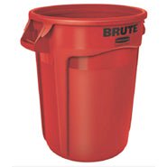 BRUTE Biohazard Waste Can, Red, 32-55 Gallon